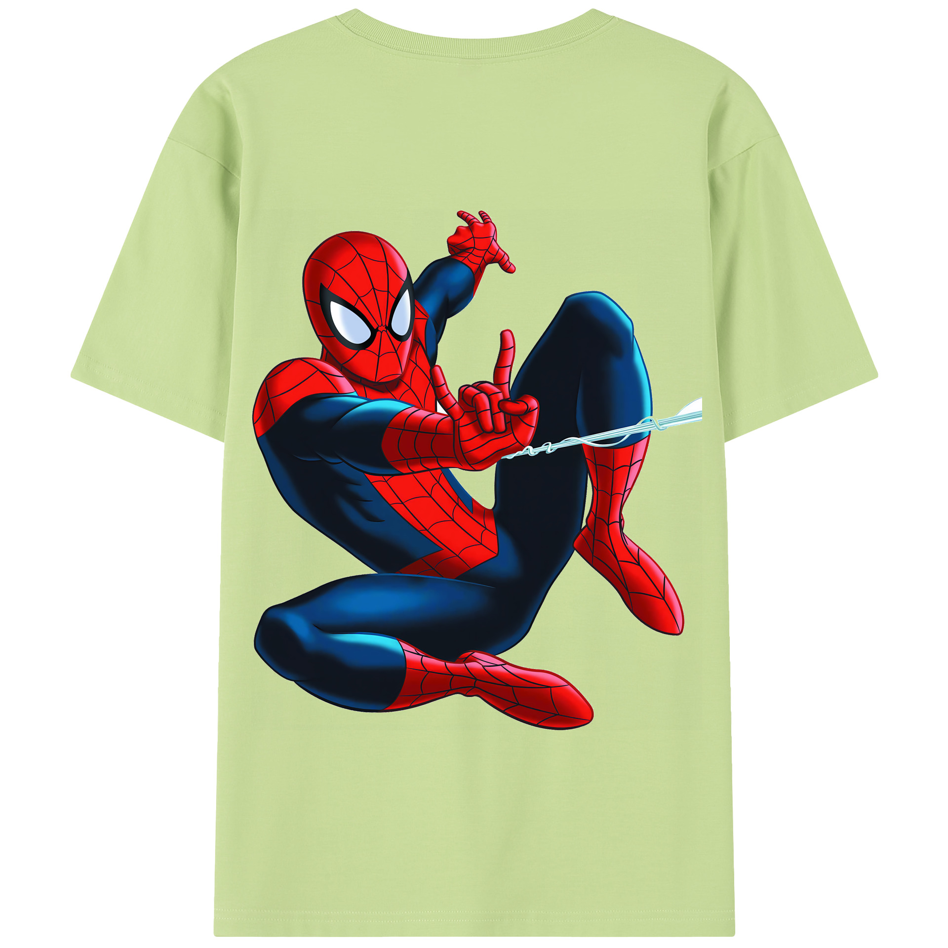 （画像用） Spider Man スパイダーマン 綿100％半袖Tシャツ（背面プリント）